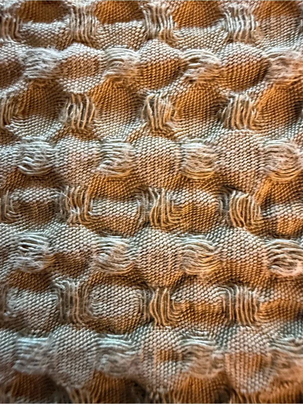 Threshold Olive Green and Cream Waffle Weave Blanket